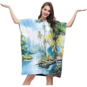 Clarisbelle Halloween Bob Ross Costumes Women's Funny Artist Painting Tree Tunic Dress Onesie Green