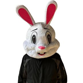 Plush Easter Bunny Mascot Head Rabbit Animal Mask Halloween Festival