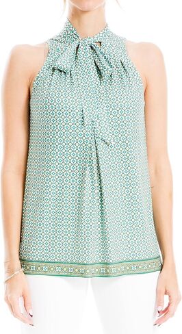 Max Studio womens Sleeveless Top With Neck Tie Blouse in Saudi Arabia