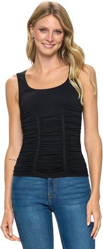 1047 Women's All Occasion Flattering Sleeveless Scoop Neck Ruched Tank Top in Kuwait