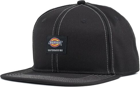 Dickies Men's Skateboarding Flat Bill Snapback Hat Black in Saudi Arabia