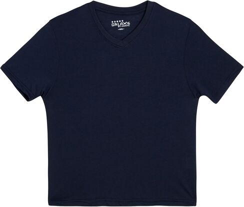 تي شيرت Galaxy للأولاد من Harvic - عبوة من 4 تي شيرت من مزيج القطن الأساسي برقبة على شكل حرف V وأكمام قصيرة (6-16) in Kuwait