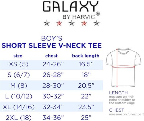 تي شيرت Galaxy للأولاد من Harvic - عبوة من 4 تي شيرت من مزيج القطن الأساسي برقبة على شكل حرف V وأكمام قصيرة (6-16) in Kuwait