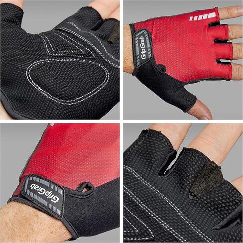 GripGrab Rouleur Cycling Gloves Comfortable Half Finger Padded Summer Fingerless Cushioned Road Bike Pull-Off Tabs in Saudi Arabia