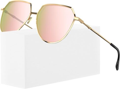 نظارة شمسية LUENX Aviator للنساء والرجال عدسات مسطحة مضلعة مستقطبة بتصميم عصري 58 مم in Kuwait