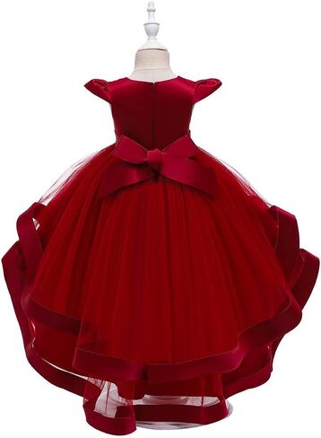 WOCINL Flower Girls High Low Tulle Dress Princess Birthday Pageant Bridesmaid Wedding Party Formal Evening Dance Ball Gown in Saudi Arabia