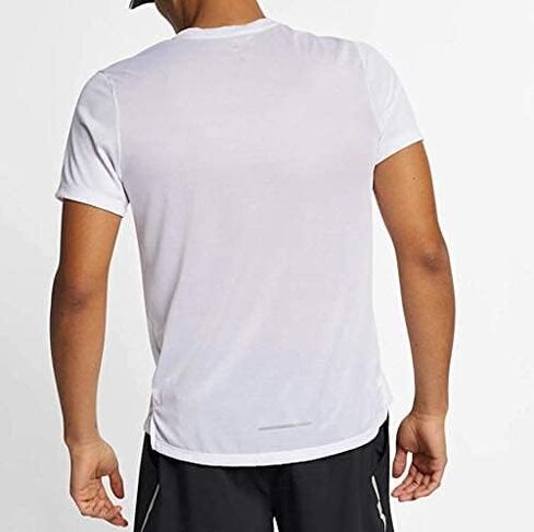 Nike Miler Breathe Men's Reflective Running Short Sleeve Top T Shirt Size XL White in Kuwait