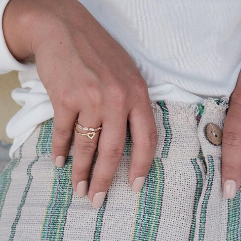 بلوسوم آند هيو ميني باجيت إيتيرنيتي باند | لا يسبب الحساسية مطلي بالذهب عيار 18 قيراط .925 | خاتم ذهب لذيذ | العنقودية تشيكوسلوفاكيا الرغيف الفرنسي التراص الدائري in Kuwait