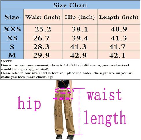 Y2K سروال البضائع جيب رفرف للنساء استرخاء صالح عالية الخصر مستقيم واسعة الساق 90s السراويل الفضفاضة الشارع الشهير مع جيوب in Kuwait