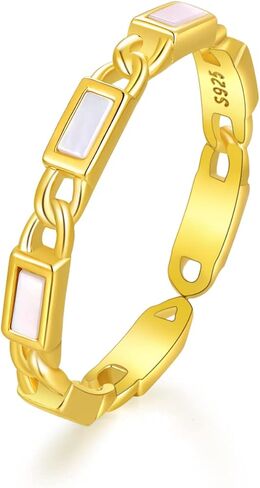 خواتم للنساء 925 قذائف من الفضة الاسترليني 18K مطلية بالذهب كوبا سلسلة خواتم الربط هدية للنساء in Kuwait