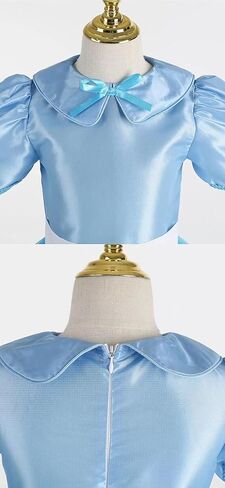 زي أليس للفتيات من Kosgraiy، فستان أليس للفتيات الصغيرات مع عصابة رأس على شكل مريلة، فستان الأميرة الأزرق الفاخر للفتيات الصغيرات in Kuwait