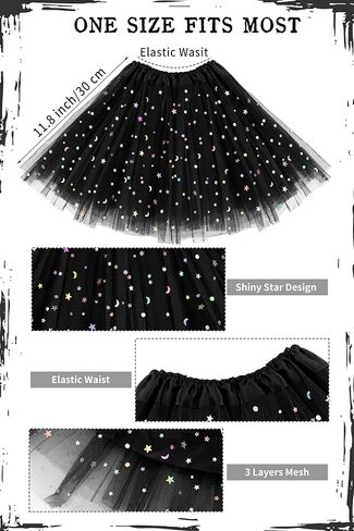AOTHSO 6 Pieces Halloween Girls Black Cat Costume Set Long Sleeve Pants Headband Bowtie Tail Tutu Skirt Accessories for Kids in Kuwait