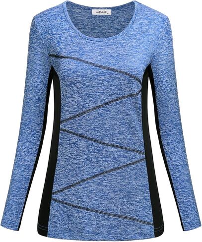 قمصان نسائية للتمرين بأكمام طويلة ورقبة دائرية، ملابس رياضية للجري واليوجا in Kuwait