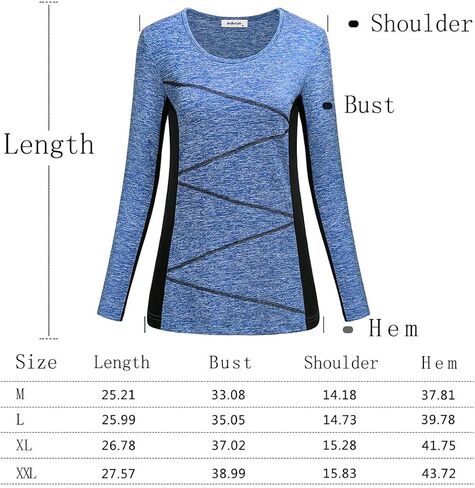 قمصان نسائية للتمرين بأكمام طويلة ورقبة دائرية، ملابس رياضية للجري واليوجا in Kuwait