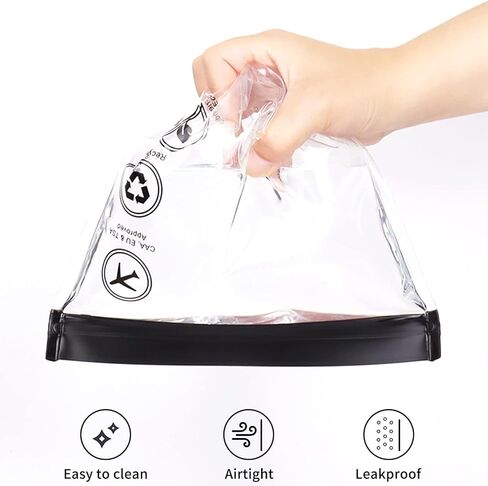 OZQ 4PCS TSA Approved Toiletry Bags- 3-1-1 Compliant Quart Size Zipper Bags- Triple-sealed Seam Leakproof Clear Cosmetic Bag for Liquids & Makeup- Portable Travel Size Toiletries Bags, Transparent, in Kuwait
