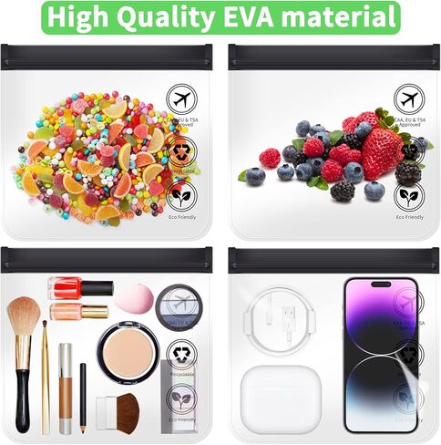 OZQ 4PCS TSA Approved Toiletry Bags- 3-1-1 Compliant Quart Size Zipper Bags- Triple-sealed Seam Leakproof Clear Cosmetic Bag for Liquids & Makeup- Portable Travel Size Toiletries Bags, Transparent, in Kuwait