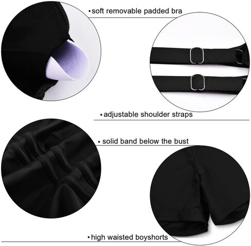 ملابس سباحة تانكيني للسيدات من Firpearl مقاس كبير، ملابس سباحة متواضعة للتحكم في البطن مكونة من قطعتين مع شورت بويشورت in Kuwait