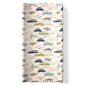 Cotton Baby Diaper Changing Pad Cover Cars Trucks Motorcycles Racing Automobiles Boys Girls Nursery Blue and Green