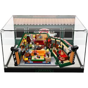 حافظة عرض أكريليك لأفكار Lego 21319 Central Perk، صندوق ديكور مخصص لنموذج كتلة الأصدقاء، لوحة أكريليك شفافة مع قاعدة وخلفية مرسومة بدقة عالية - الحافظة فقط، الطراز غير متضمن