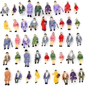 50pcs 1:87 Sitting Pose Model People HO Scale Hand Painted Model Train Park Street Passenger People Figures