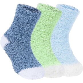 Zando Toddler Fuzzy Socks Baby Soft Slipper Socks for Kids Winter Socks Comfy Fluffy Socks for Girls Christmas Socks