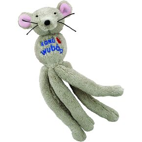 KONG - Cat Wubba Mouse - Soft Plush Catnip Toy, Crinkles and Rattles (Assorted Colors)