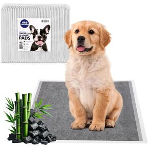 Activated Charcoal Training Pads for Dogs, Thickened Carbon Disposable Puppy Pads Pee Pads 22"x23", 40-Counts , Super Absorbent & Leak-Proof & Odor Eliminating