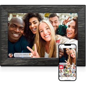 إطار صور رقمي 10.1 بوصة، إطار صور ذكي واي فاي سعة 32 جيجابايت، شاشة لمس IPS بدقة 1280 * 800 عالية الدقة، تدوير تلقائي، مشاركة الصور ومقاطع الفيديو عبر تطبيق مجاني، هدية