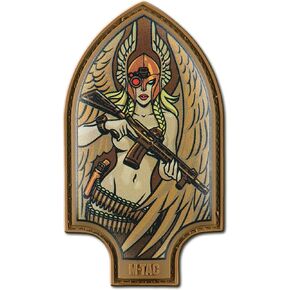 M-Tac Morale Patch Valkyrie - رقعة عسكرية تكتيكية من مادة PVC مع دعامة تثبيت بخطاف - رقعات للسترات وحقائب الظهر والقبعات (أسود)