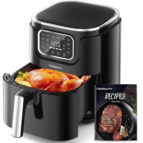 Air Fryer, Beelicious® 5.8QT Large Air Fryers, 8-in-1 Digital Airfryer with Shake Reminder, Flavor-Lock Tech, Dishwasher-Safe & Nonstick, Fit for 2-5 People, Black