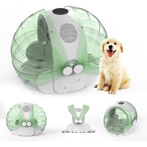 Foldable Smart Pet Dryer Box with 8 Fan 4 Speed, Automatic Cat Dryer Box Time-Setting Temperature Control, Small Dog Drying Box, Cat Hair Blow 360° Ultra Quiet (Black)