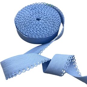 AUNHIRU 7/16 Inch Picot Edge Lingerie Elastic Ribbon Stretch Lace Sewing Elastic Band for lace 5Yards (White)