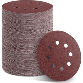 150pcs Sanding Discs Set, 5-Inch 8-Hole Sandpaper, Including 60,80,100,120,150,180,240,320,400,600 Grit for Woodworking or Automotive in Saudi Arabia