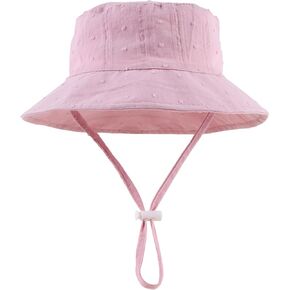 OMUKY Baby Sun Hat Cotton Beach Cap for Infant Toddler Boys and Girls Sun Protection Bucket Hat