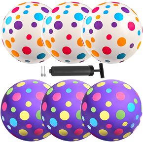 New Bounce Bouncy Balls for Kids - Playground Balls - Set of 6 Balls with Pump - 8.5" Ball for Children, Toddlers and Pets