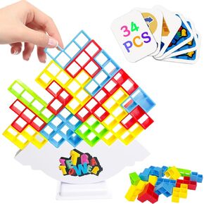 32 قطعة من ألعاب برج تيترا كومة ألعاب لوحة الهجوم تيترا تتريس ألعاب التراص التوازن فريق بناء كتل 2 لاعبين لعبة ألغاز للأطفال والكبار والأصدقاء والفصول الدراسية العائلية ولعبة الليل والحفلات in Kuwait