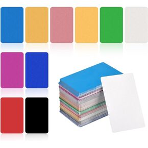 MECCANIXITY 50Pcs Metal Business Cards Blank Multicolor Aluminum Laser Engraving Materials 1/64" Unique for DIY Name Cards