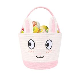Large Easter Basket for Kids Boys Girls Baby, Cute Bunny Basket with Rabbit Ears for Easter Egg Hunting