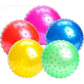 8.6 Inch 5 Pack Sensory Balls for Toddlers 1-3 with Pump Inflatable Knobby Bouncy Massage Balls for Babies Sports Playground Soft Tactile Indoor Outdoor Toss Roll Entertained Balls(sensory ball)