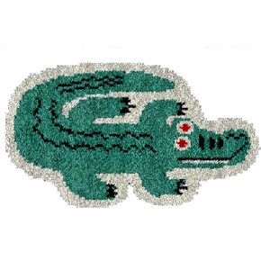 Crocodile Alligator Latch Hook Kits Rug Printed Canvas Handmade Carpet Crochet Yarn Embroidery Needlework Hook Latch Kit Tapestry Rug Cover Christmas Home Decoration 60x40cm