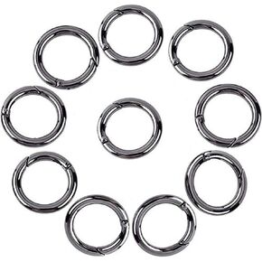 Onwon 20 Pieces Carabiners Rings - Zinc Alloy Round Carabiner Loaded Gate Clips Spring Snap Hook Locking Carabiners Keychain Keyring Buckle