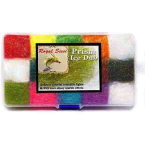 Ice Dub Dispenser 15 Colors Assorted Fiber Fly Tying Dubbing Nymph Fly Tying Materials