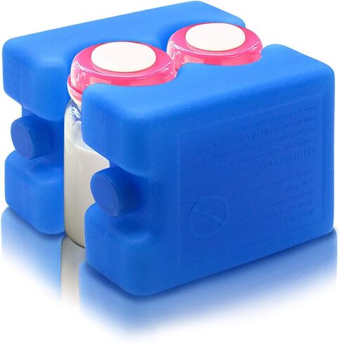 عبوات ثلج قابلة لإعادة الاستخدام من JMEXSUSS، عبوات ثلج طويلة الأمد للعلب، عبوات ثلج محيطة لتخزين حليب الأم، حقيبة تبريد، الإفطار، الغداء، زجاجات الأطفال، الصودا (عبوة من قطعتين) in Saudi Arabia