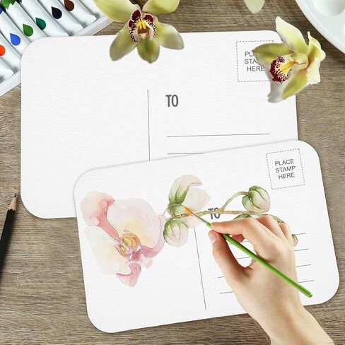 Augacage 120 Pcs Watercolor Postcards 4x6 Watercolor Paper Cards 140lb/300Gsm Watercolor Cards for Greeting Cards Thank You Letter DIY Invitation Letter (Rounded Corners) in Kuwait