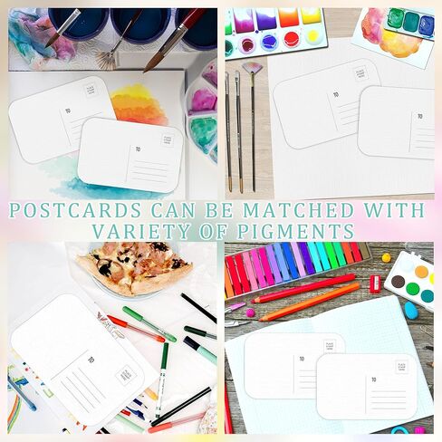 Augacage 120 Pcs Watercolor Postcards 4x6 Watercolor Paper Cards 140lb/300Gsm Watercolor Cards for Greeting Cards Thank You Letter DIY Invitation Letter (Rounded Corners) in Kuwait