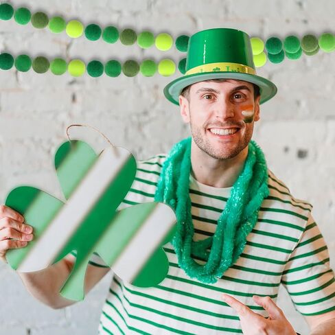 200 قطعة من كرات اللباد الصغيرة لعيد القديس باتريك، كرات اللباد الصوفية بقطر 30 مم، كرات اللباد الخضراء الأيرلندية لعيد القديس باتريك، تلبيد الربيع الأيرلندي وديكور إكليل in Kuwait