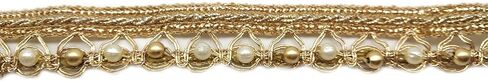Goelx Moti Lace 9 Mtr / 9.8 Yards Border for Dresses, Sarees, Suits, Blouses, Dupattas, Bags, Art & Craft - Gold in Saudi Arabia