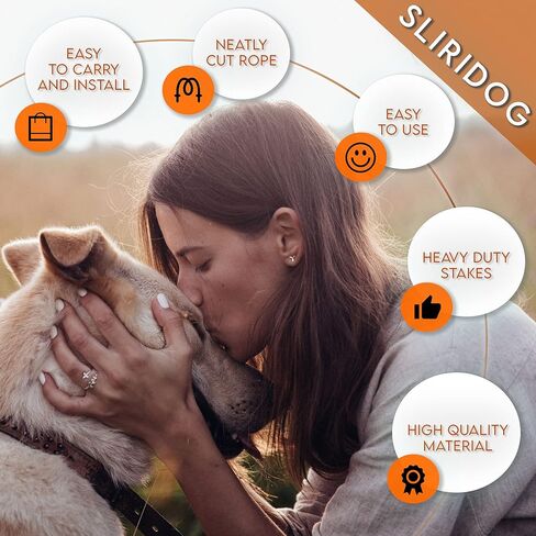 كابل ربط للحيوانات الأليفة من Sliridog للكلاب، سلك فولاذي بطول 10 أقدام مع مشابك متينة ومتفوقة وسلاسل زرقاء خارجية متينة للكلاب للفناء أو الهواء الطلق أو الشاطئ أو التخييم للكلاب الكبيرة التي يصل وزنها إلى 200 رطل (أزرق، L/10 قدم) in Saudi Arabia