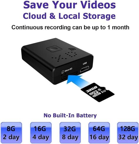 كاميرا Nanny Cam الخفية 1080P WiFi، كاميرا مراقبة في الوقت الحقيقي مع رؤية ليلية لكشف الحركة in Kuwait