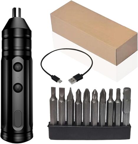 مجموعة مفك براغي لاسلكي، مفك براغي محمول 10 في 1، لقم من سبائك الصلب (تركيب سريع بزرين) مفك براغي كهربائي قابل لإعادة الشحن مع 10 أنواع رؤوس in Kuwait